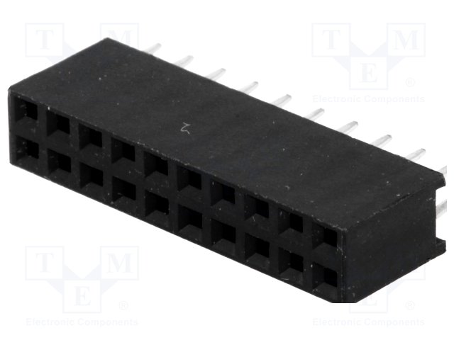 Gniazdo kołkowe żeńske 20pin 2.54mm proste 2x10 TH