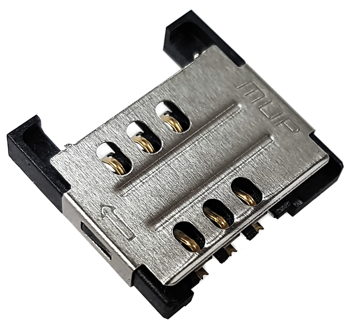 Złącze czytnik SIM 6-pin SMD wsuwane