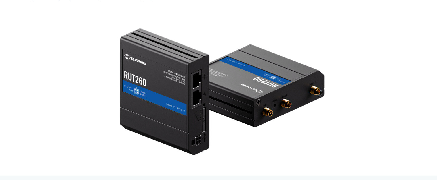 Router RUT260 LTE Cat6 2xRJ45 WiFi z zasilaczem