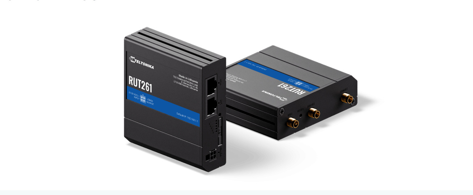 Router RUT261 LTE Cat 6 WiFi 2xRJ45 z zasilaczem