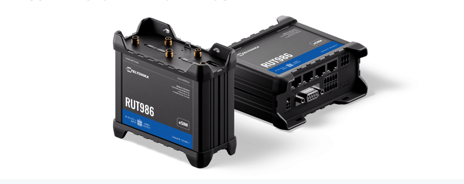Router RUT986 LTE Cat4 WiFi 4xRJ45 DualSIM Serial