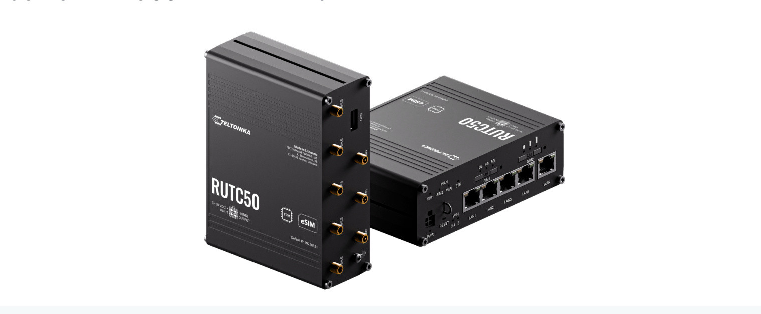Router RUTC50 5G WiFi 6 5xRJ45 DualSIM eSIM