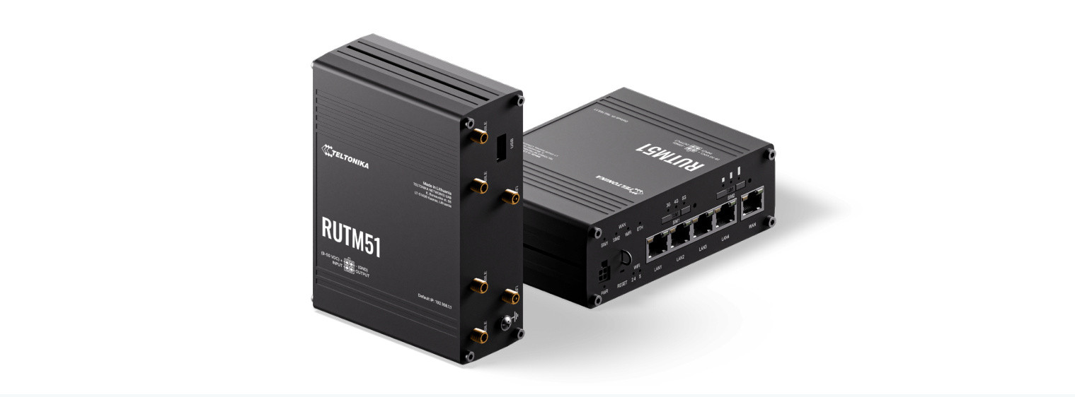 Router RUTM51 5G Dual SIM WiFi 5xRJ45 z zasilaczem