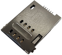 Złącze czytnik SIM 6-pin SMD wsuwane